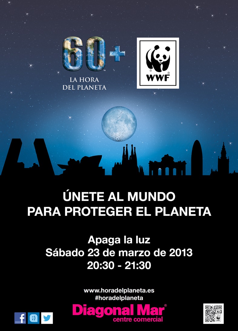 Hora Planeta Logo Diagonal Mar