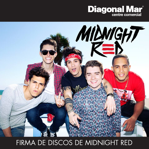 Firma de discos de Midnight Red en Diagonal Mar Centro Comercial - Barcelona