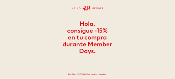 Descuento del 15% en H&M