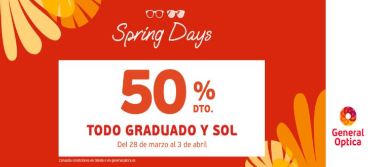 SPRING DAYS: 50% DE DESCUENTO