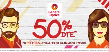 50% off on all prescription glasses and sunglasses