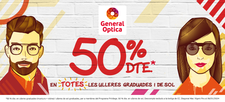 50% dto. en todas las gafas graduadas y de sol