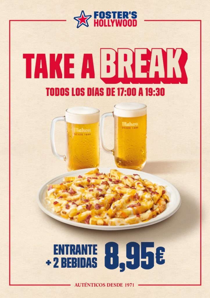 Menú Meriendas en FOSTER'S HOLLYWOOD