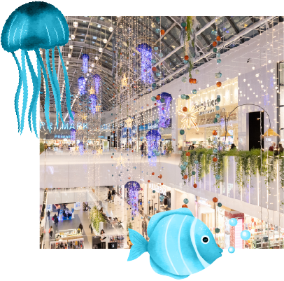 Iluminación-Navidad en Diagonal Mar