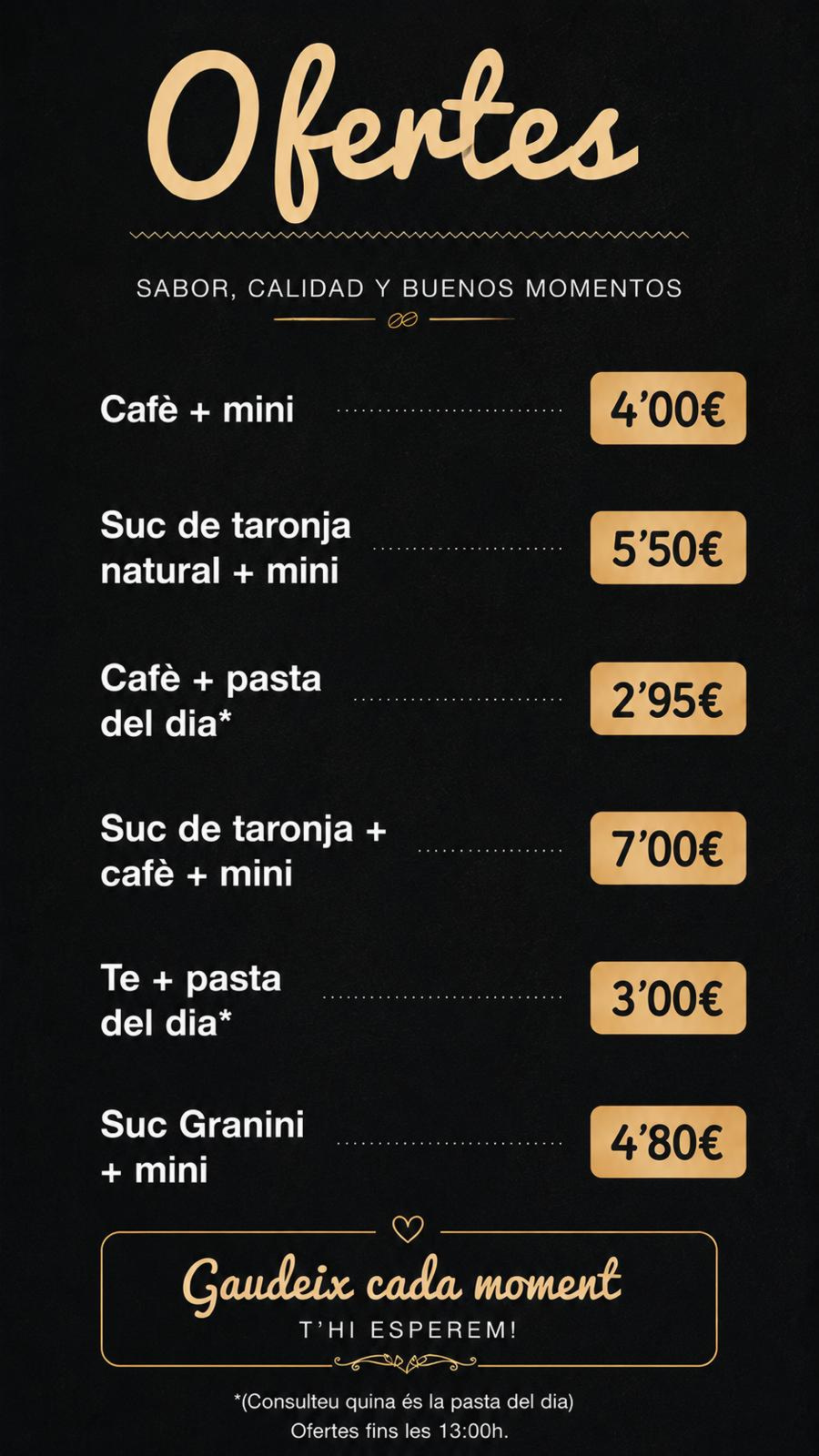 Menú Espai Café Diagonal Mar